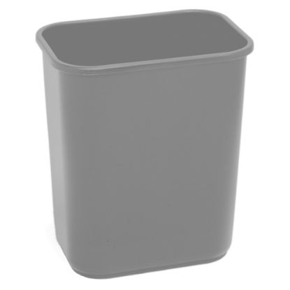 Picture of Highmark Rectangular Plastic Wastebasket, 6.5 Gallons, 15inH x 10inW x 14-1/4inD, Gray