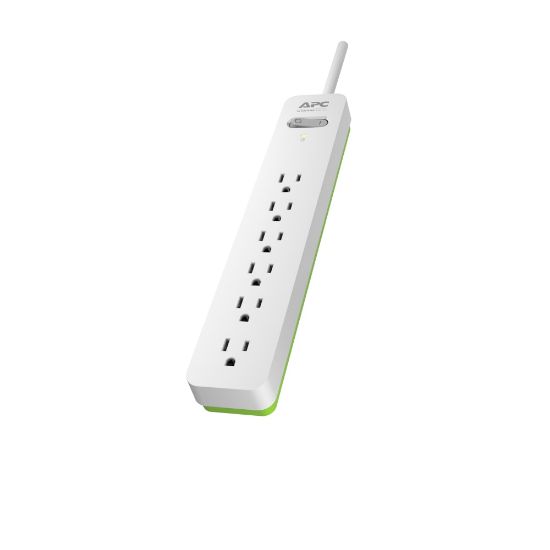 Picture of APC SurgeArrest Surge Protector, 6-Outlet, 6ft Cord, White, PE66W