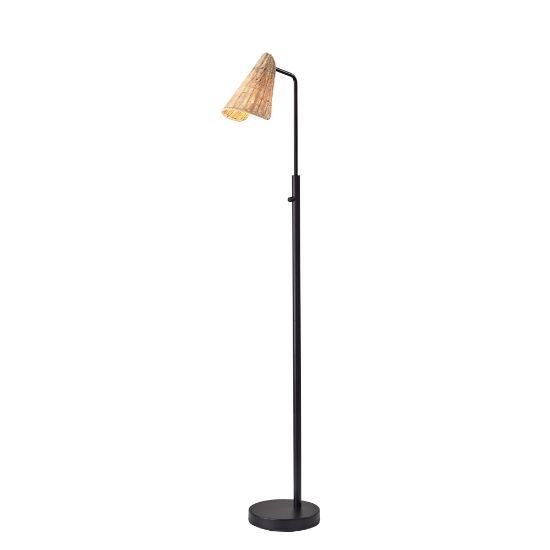 Picture of Adesso Cove Floor Lamp, 58inH, Natural Rattan/Black