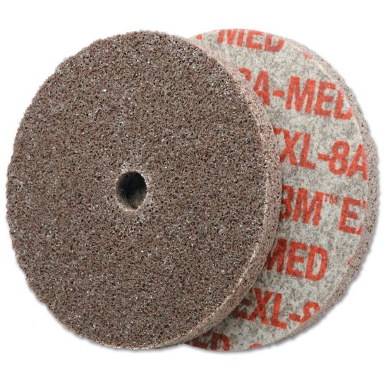 Picture of 3M Scotch-Brite EXL Unitized Deburring Wheel, 3inH x 1/8inW x 1/4inD, Medium