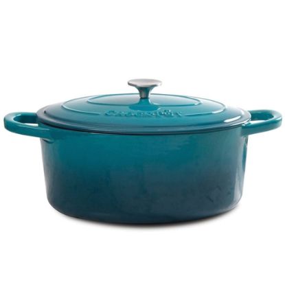 Picture of Crock Pot Artisan 5-Quart Enameled Cast Iron Dutch Oven, Teal Ombre