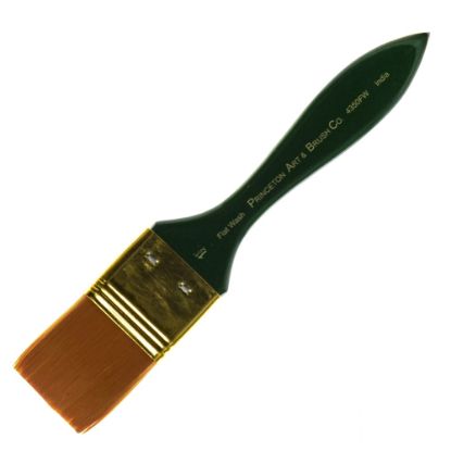 Picture of Princeton Series 4350 Ashley Synthetic Paint Brush, 1 1/2in, Flat Wash Bristle, Synthetic, Green