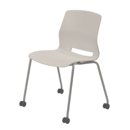 Picture of KFI Studios Imme Stack Chair With Caster Base, Moonbeam/Silver