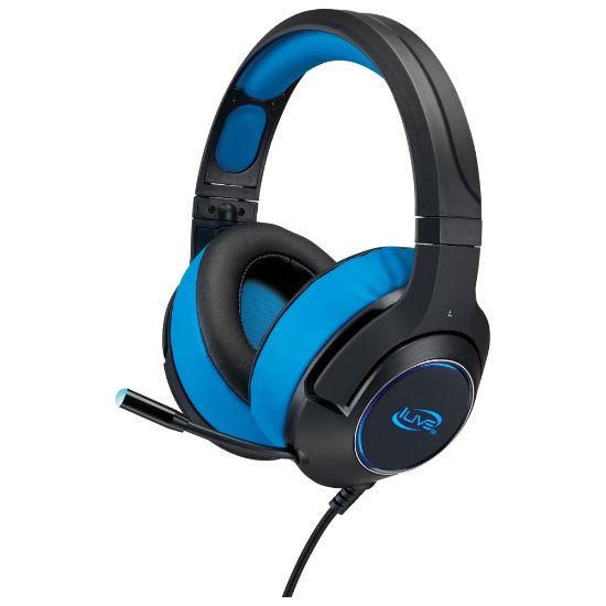 Picture of iLive Electronics IAHG49B Over-The-Ear Gaming Headphones, Black/Blue