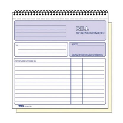 Picture of TOPS 2-part Carbonless Wirebound Invoice Book - Wire Bound - 2 Part - Carbonless Copy - 7 3/4in x 8 1/2in Sheet Size - Assorted Sheet(s) - 1 Each