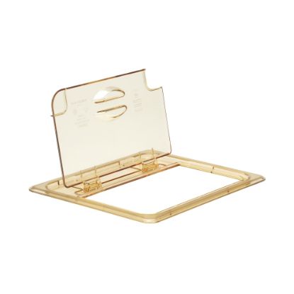 Picture of Cambro H-Pan High-Heat GN 1/2 Notched FlipLids, Amber, Set Of 6 Lids