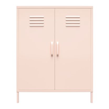 Picture of Ameriwood Home Mission District 2-Door 3-Shelf Metal Locker Storage Cabinet, 40inH x 31-1/2inW x 15-3/4inD, Pink