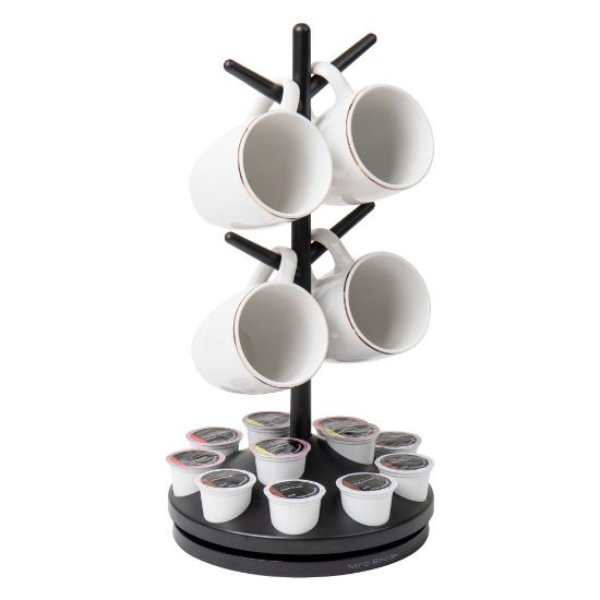 Picture of Mind Reader Single Serve Pod Organizer & Mug Tree, 11-34in H x 9-1/2in W x 9-1/2in D, Black