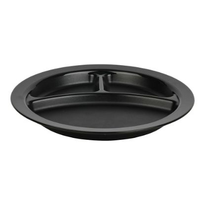 Picture of Cambro Camwear 3-Compartment Dinnerware Plates, 9in, Black, Pack Of 48 Plates