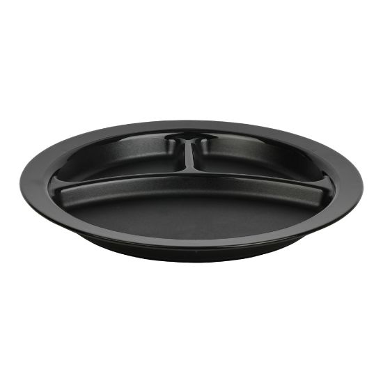 Picture of Cambro Camwear 3-Compartment Dinnerware Plates, 9in, Black, Pack Of 48 Plates