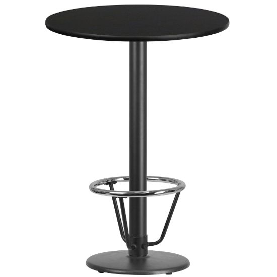 Picture of Flash Furniture Round Bar-Height Table With Foot Ring, 43-1/8inH x 30inW x 30inD, Black