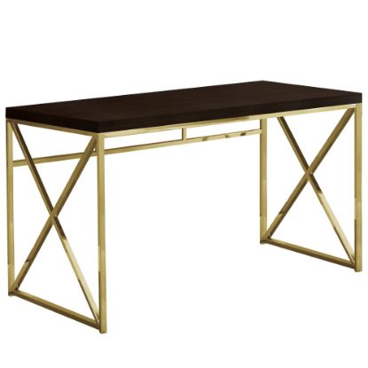 Picture of Monarch Specialties Lynn 48inW Computer Desk, Espresso/Gold