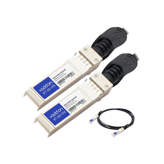 Picture of AddOn Cisco to Allied Dual OEM Direct Attach - Direct attach cable - SFP+ to SFP+ - 10 ft - twinaxial - for Allied Telesis AT x240; CentreCOM AT-GS970EMX/52; CentreCOM SE240 Series