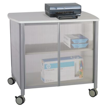 Picture of Safco Impromptu Machine Stand, Deluxe With Doors, 30 3/4inH x 34 3/4inW x 25 1/2inD, Gray