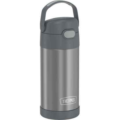 Picture of Thermos FUNtainer Water Bottle 12Oz - 12 fl oz - Gray - Stainless Steel, Silicone