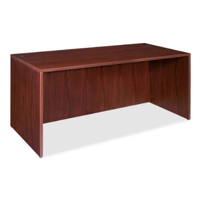 Picture of Lorell Essentials 60inW Rectangular Shell Computer Desk, Mahogany