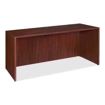 Picture of Lorell Essentials 72inW Credenza Shell Computer Desk, Mahogany