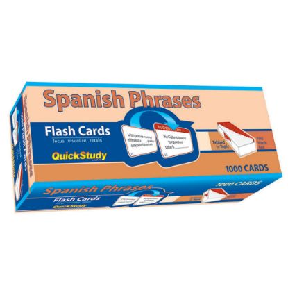 Picture of QuickStudy Flash Cards, 4in x 3-1/2in, Spanish Phrases, Pack Of 1,000 Cards