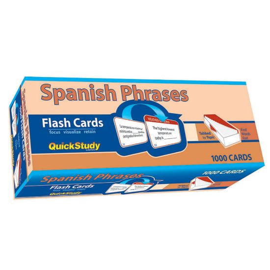 Picture of QuickStudy Flash Cards, 4in x 3-1/2in, Spanish Phrases, Pack Of 1,000 Cards