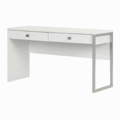 Picture of South Shore Interface 53inW Computer Desk With 2 Drawers, Pure White