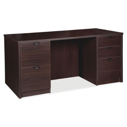 Picture of Lorell Prominence 2.0 60inW Double-Pedestal Computer Desk, Espresso