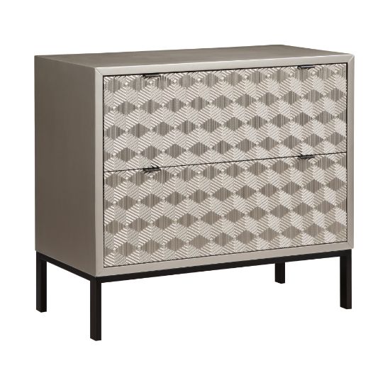 Picture of Coast to Coast Accent Chest, Tamara, 32inH x 35inW x 18inD, Champagne Gold/Black