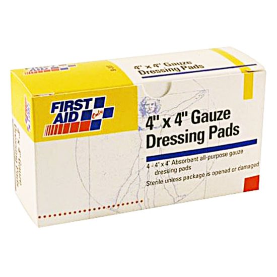 Picture of First Aid Only 3-Ply Gauze Pads, 4in x 4in, White, Box Of 4 Gauze Pads