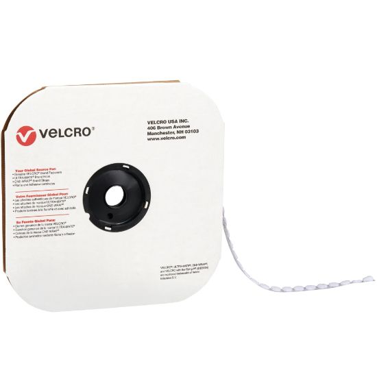 Picture of VELCRO Brand Loop Tape, Dots, 5/8in, White, Case Of 1,200