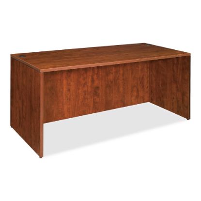 Picture of Lorell Essentials 66inW Rectangular Shell Computer Desk, Cherry