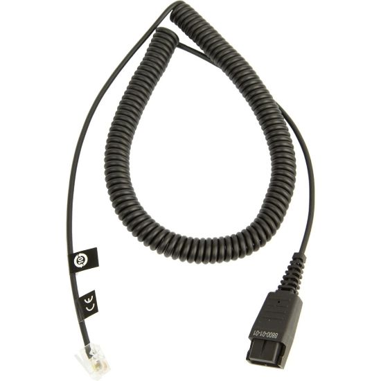 Picture of Jabra Interface Adapter Cable - 6.56 ft Phone Cable for Phone - First End: 1 x Quick Disconnect - Second End: 1 x RJ-10 Phone - Male - Extension Cable - Black