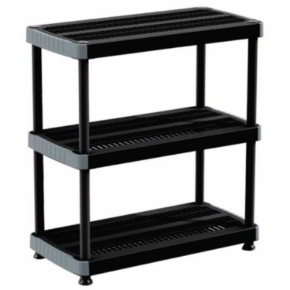 Picture of Rimax Heavy Duty Resin Shelving, 3-Tier, Black