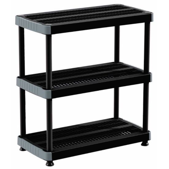 Picture of Rimax Heavy Duty Resin Shelving, 3-Tier, Black