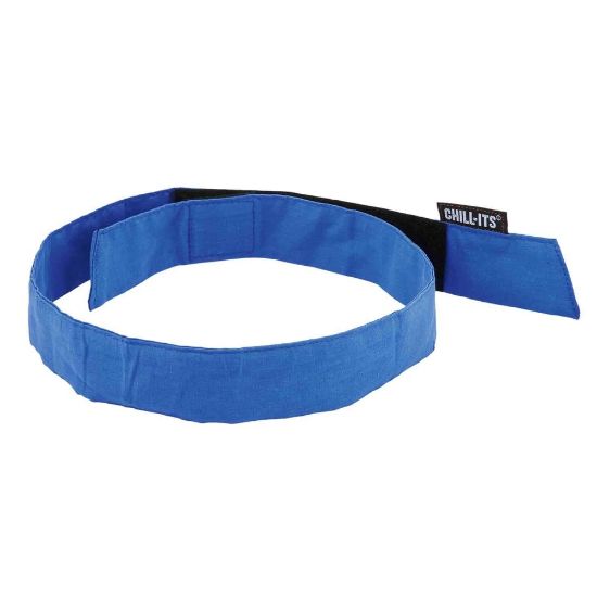 Picture of Ergodyne Chill-Its 6705 Evaporative Cooling Bandanas, Solid Blue, Pack Of 24 Bandanas