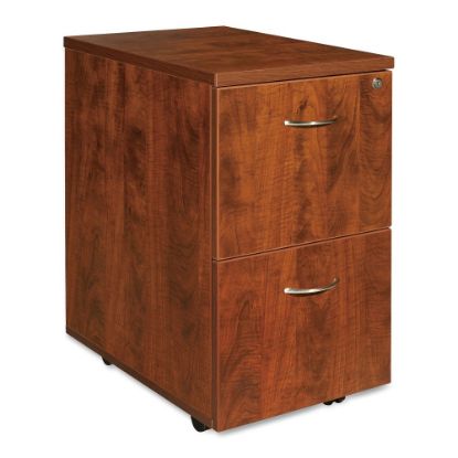 Picture of Lorell Essentials 22inD Vertical 2-Drawer Mobile Pedestal File Cabinet, Cherry