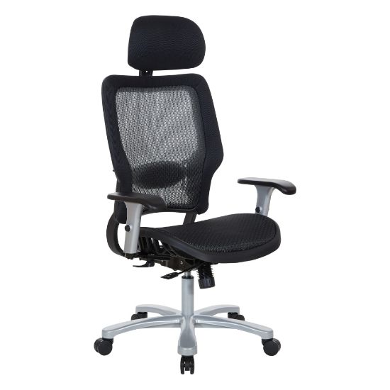 Picture of Office Star Space Seating 63 Series Air Grid Big And Tall Ergonomic Chair, Black/Silver