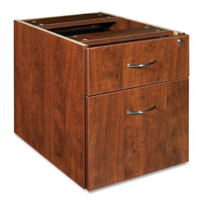 Picture of Lorell Essentials 16inW Vertical 2-Drawer Fixed Pedestal Box/File Cabinet For Computer Desk, Cherry