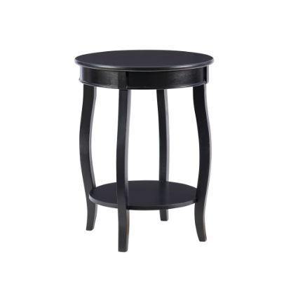 Picture of Powell Nora Round Side Table With Shelf, 24inH x 18inDia., Black