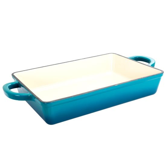 Picture of Crock-Pot Artisan 13in Enameled Cast Iron Lasagna Pan, Teal Ombre