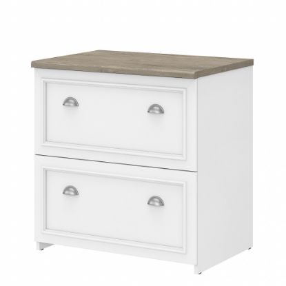 Picture of Bush Furniture Fairview 29-5/8inW x 20-7/8inD Lateral 2-Drawer File Cabinet, Shiplap Gray/Pure White, Standard Delivery