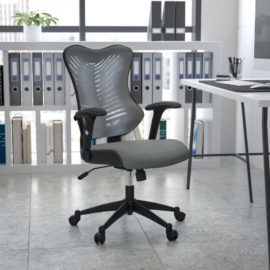 Picture of Flash Furniture Designer Ergonomic Mesh High-Back Swivel Chair, Gray/Black