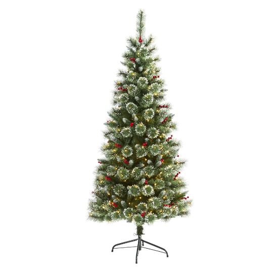 Picture of Nearly Natural Frosted Swiss Pine Artificial Christmas Tree, 6'H