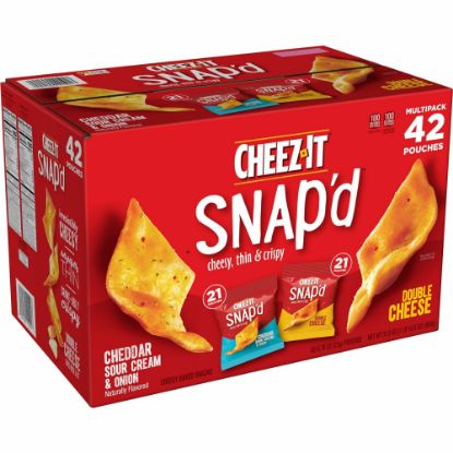 Picture of Cheez-It Snap-d Baked Cheese Variety Pack - Assorted - 1.97 lb - 42 / Carton