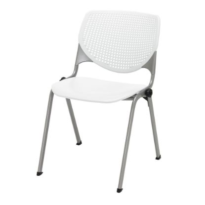 Picture of KFI Studios KOOL Stacking Chair, White/Silver