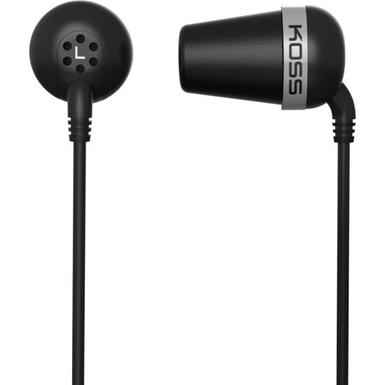 Picture of Koss PLUG Earbuds & In Ear Headphones - Stereo - Black - Wired - 16 Ohm - 10 Hz 20 kHz - Earbud - Binaural - In-ear - 4 ft Cable