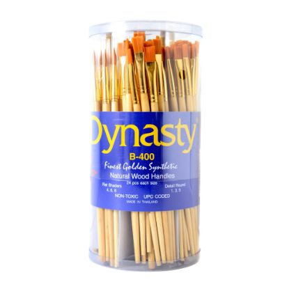 Picture of Dynasty Camel Hair Paint Brushes B-100, Assorted Sizes, Natural Bristle, Camel Hair, Multicolor, Pack Of 144