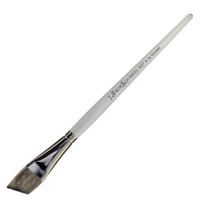 Picture of Dynasty Faux Squirrel Paint Brush, 3/4in, Angled Bristle, Squirrel Hair, Silver