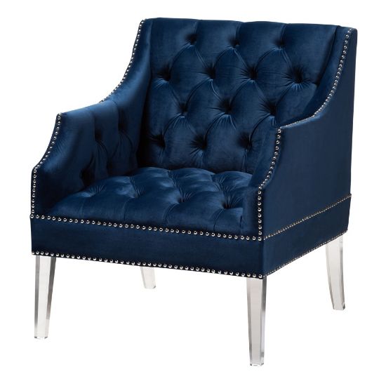 Picture of Baxton Studio 9267 Lounge Chair, Navy Blue