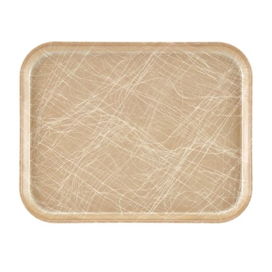 Picture of Cambro Camtray Rectangular Serving Trays, 14in x 18in, Tan Abstract, Pack Of 12 Trays