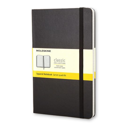 Picture of Moleskine Classic Hard Cover Notebook, 5in x 8-1/4in, Squared, 240 Pages, Black