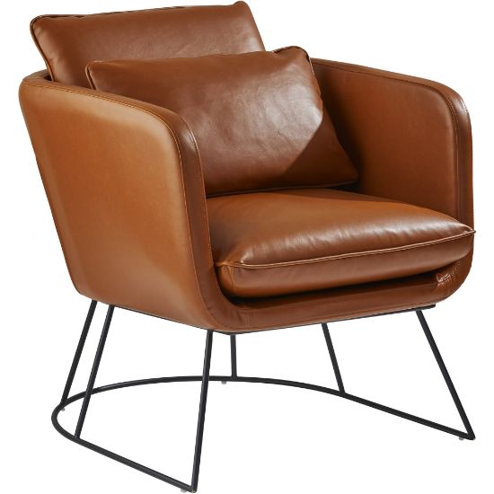 Picture of Adesso Stanley Faux Leather Chair, Matte Black/Distressed Camel